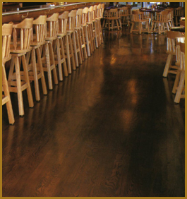 Beautiful hardwood floor in a tavern